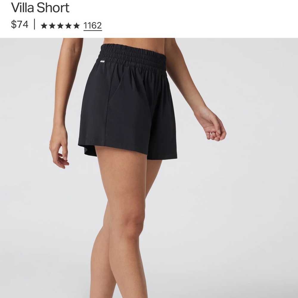 Vuori Black Athletic Elastic-Waist Performance Shorts